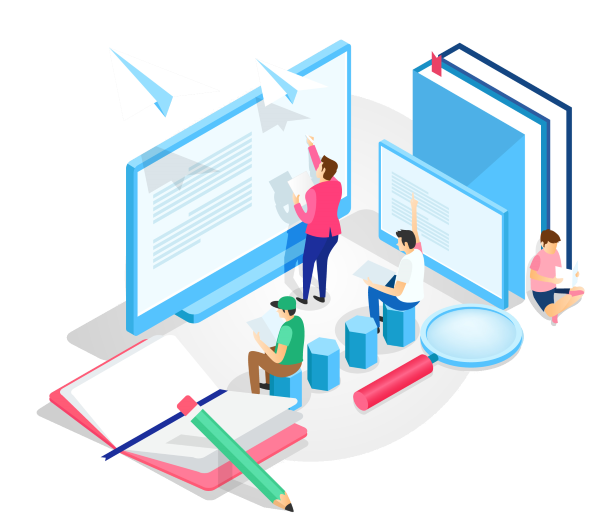 People working together to send emails